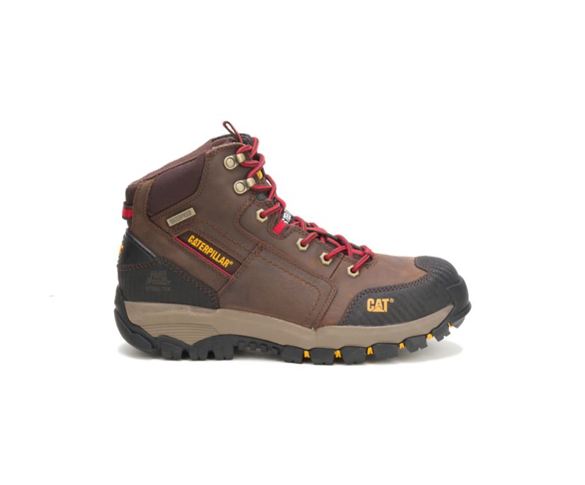 Panske Pracovne Topanky Caterpillar - Navigator Mid Waterproof Steel Toe - Tmavo Hnede ( 8143-MXEPD